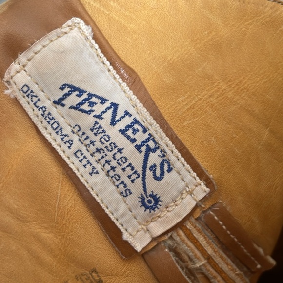 Amazing VTG Brown/Cream Natural Cowhide Cowboy Boots Size 7 - Picture 6 of 10